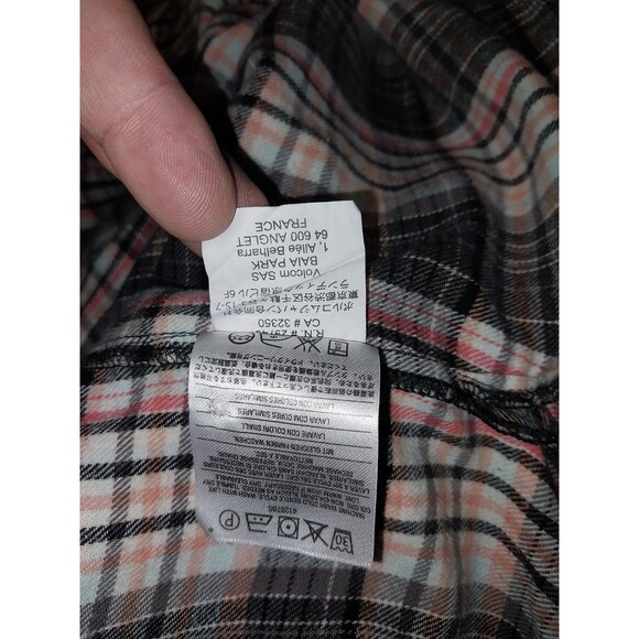 Volcom Women's Plaid Long Sleeve Button Front Shirt Top Size Medium - Picture 5 of 5